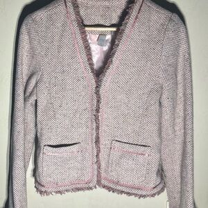 Chic Women's Pink Tweed Blazer